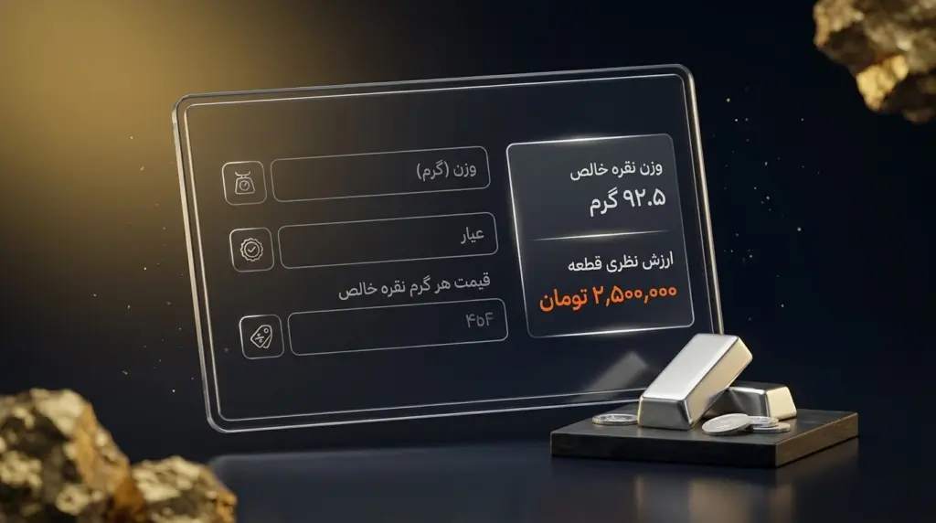 محاسبه ارزش نقره بر اساس عیار و وزن