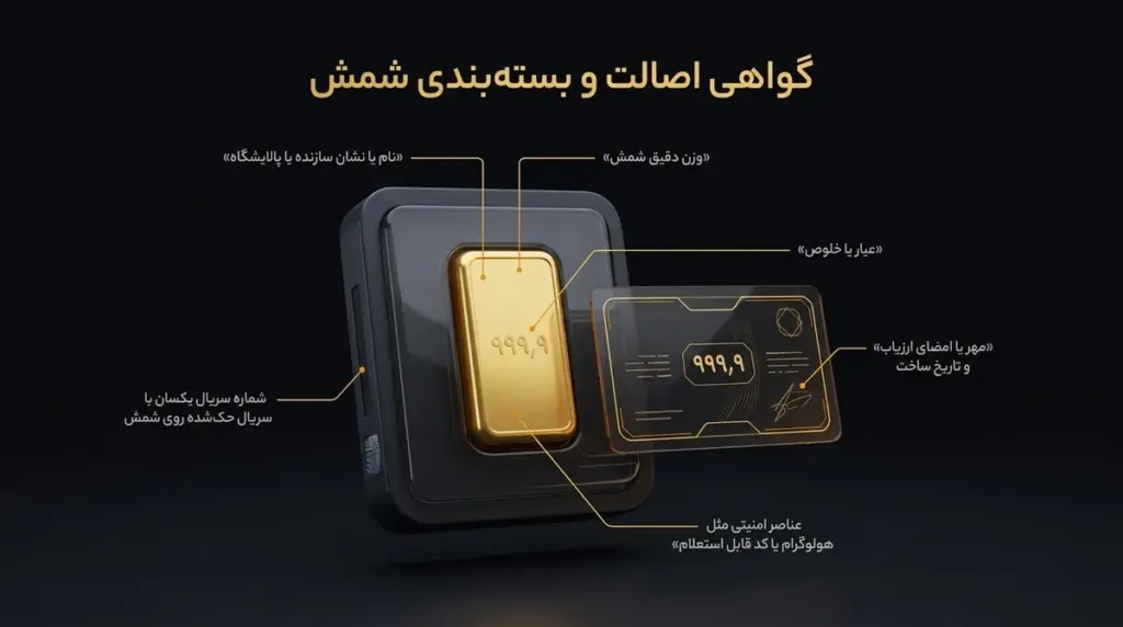 اجزای گواهی اصالت شمش