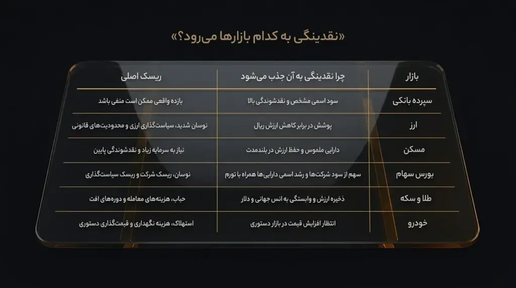 مسیرهای ورود نقدینگی به بازارها
