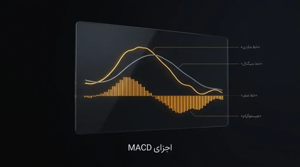 اجزای MACD با برچسب