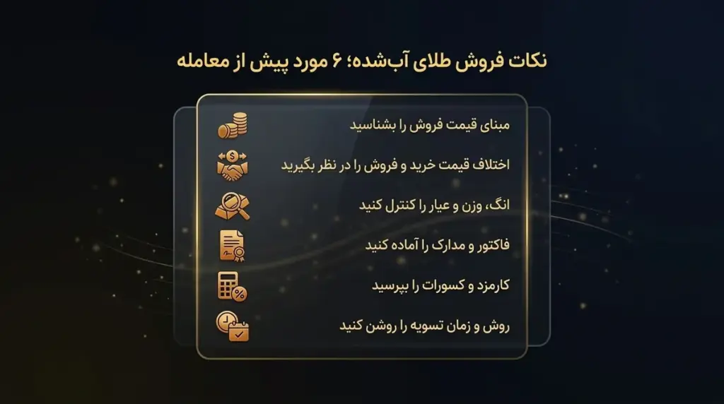 ۶ نکته پیش از فروش طلای آب‌شده