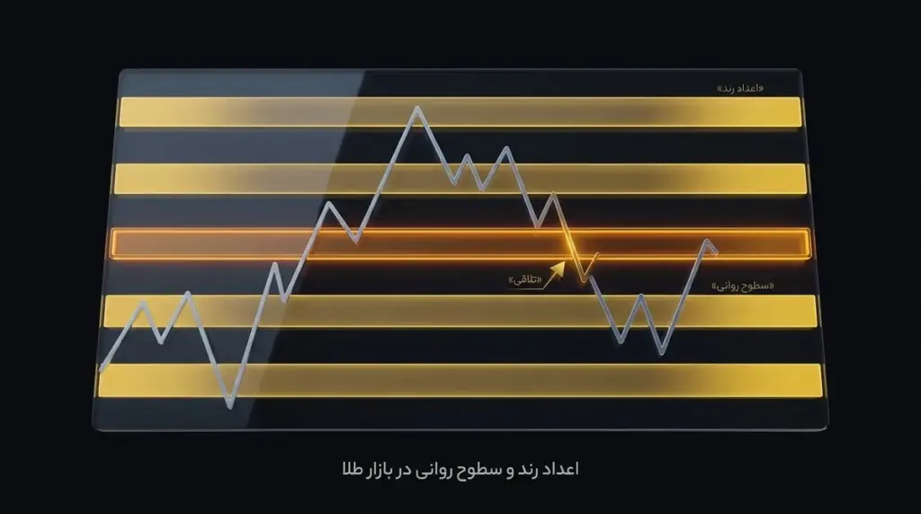 سطوح رند روی نمودار طلا